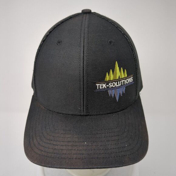 Tek-Solutions Snapback Trucker Hat Black OS Adjustable Mesh Back Richardson - Picture 2 of 9